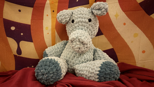 Crochet hippo plush